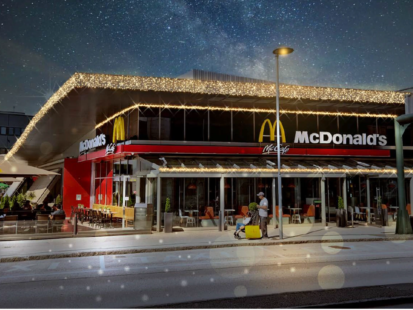VISUALISIERUNG WEihnachtsbeleuchrunf McDonalds Airport Salzburg