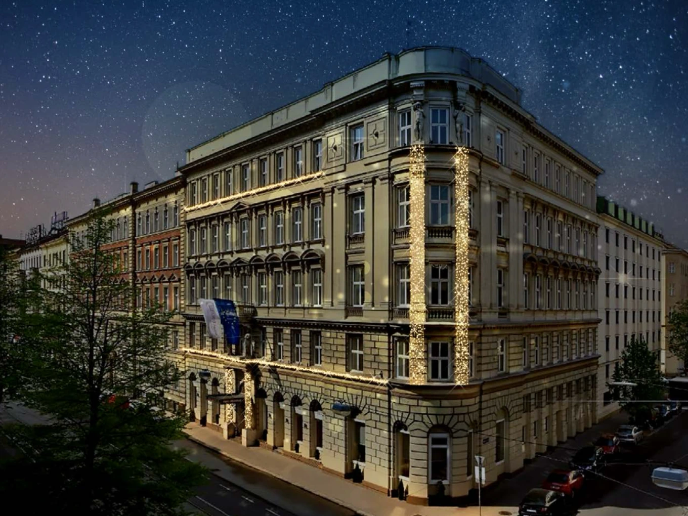 Visualisierung Weihnachtsbeleuchtung Hotel Bellevue Wien